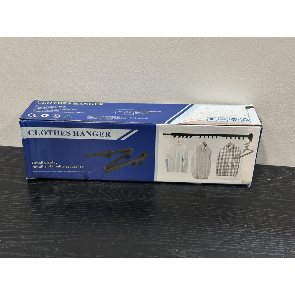 Clothes Drying Rack Laundry Folding Retractable Wall Mount Hanger White